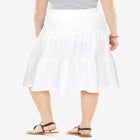 Elastic-Waist Knit Tiered Skirt image number null