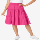 Elastic-Waist Knit Tiered Skirt image number null