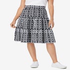 Elastic-Waist Knit Tiered Skirt image number null