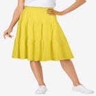 Elastic-Waist Knit Tiered Skirt image number null