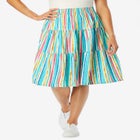 Elastic-Waist Knit Tiered Skirt image number null