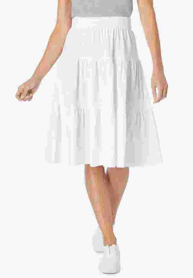 Elastic-Waist Knit Tiered Skirt image number 0