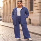 Ellos Studio French Terry Wide Leg Drawstring Elastic Waistband Sweatpants image number 0