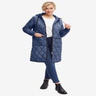 Long Quilted Hooded Jacket image number null