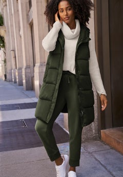 Long Hooded Puffer Vest