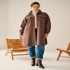 Button Front Long Shirt Jacket image number null