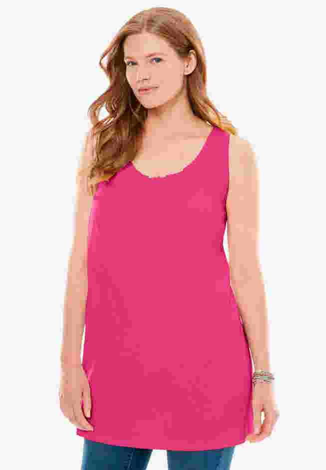 Perfect Sleeveless Shirred U-Neck Tunic image number 5