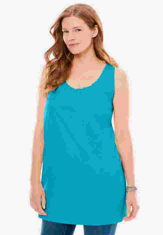 Perfect Sleeveless Shirred U-Neck Tunic image number 7