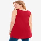 Perfect Sleeveless Shirred U-Neck Tunic image number null