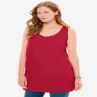 Perfect Sleeveless Shirred U-Neck Tunic image number null