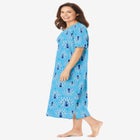 V-Neck Short Sleeve Midi Cotton Sleep Shirt image number null