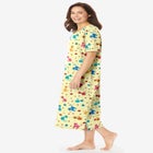 V-Neck Short Sleeve Midi Cotton Sleep Shirt image number null