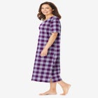 V-Neck Short Sleeve Midi Cotton Sleep Shirt image number 2