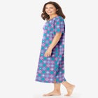 V-Neck Short Sleeve Midi Cotton Sleep Shirt image number 2
