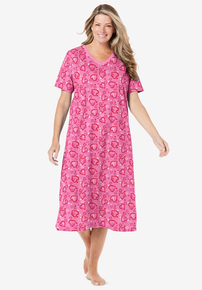 Dreams & Co. Women's Long Print Sleepshirt - Peony Xoxo Dreams & Co. Women's Long Print Sleepshirt - Peony Xoxo