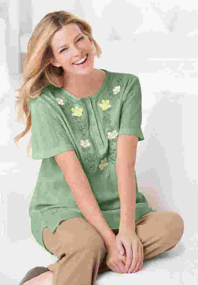 7-Day Embroidered Pointelle Tunic image number 2