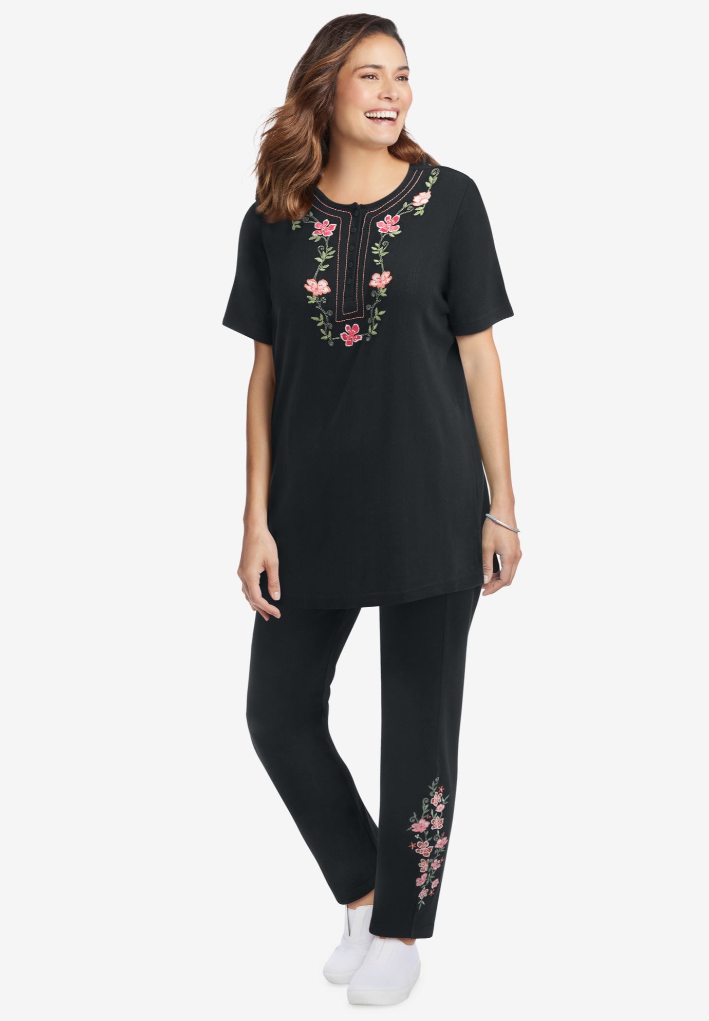 7-Day Embroidered Pointelle Tunic image number 0