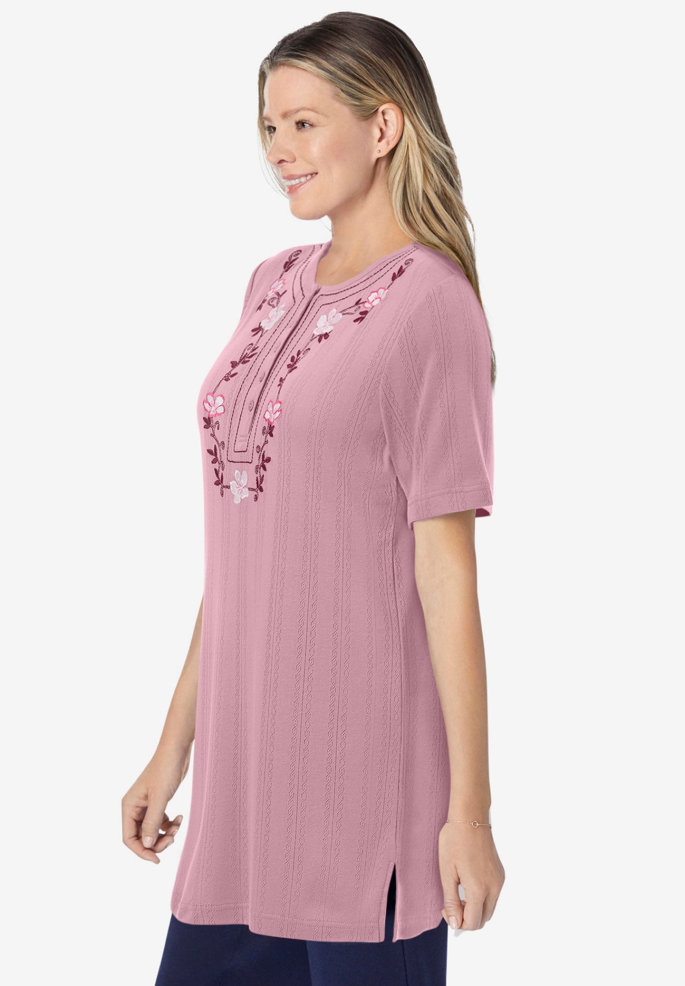 7-Day Embroidered Pointelle Tunic image number 3