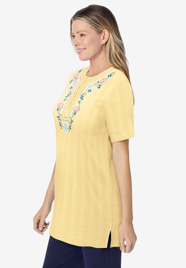 7-Day Embroidered Pointelle Tunic image number 2