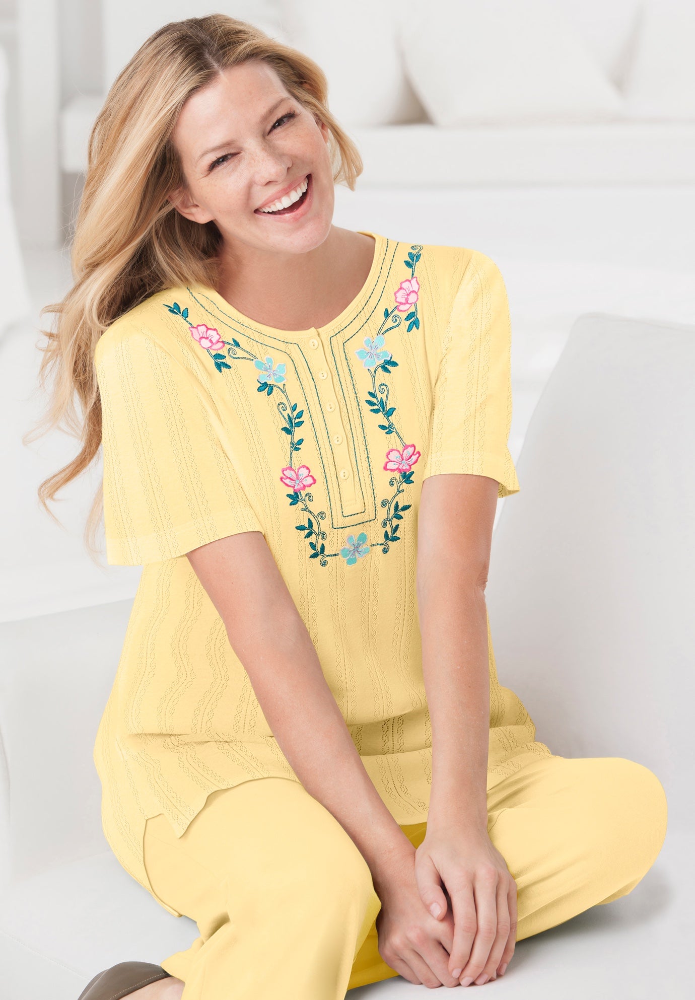 7-Day Embroidered Pointelle Tunic image number 0