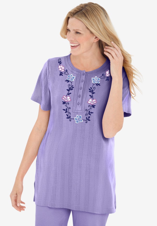7-Day Embroidered Pointelle Tunic image number 1