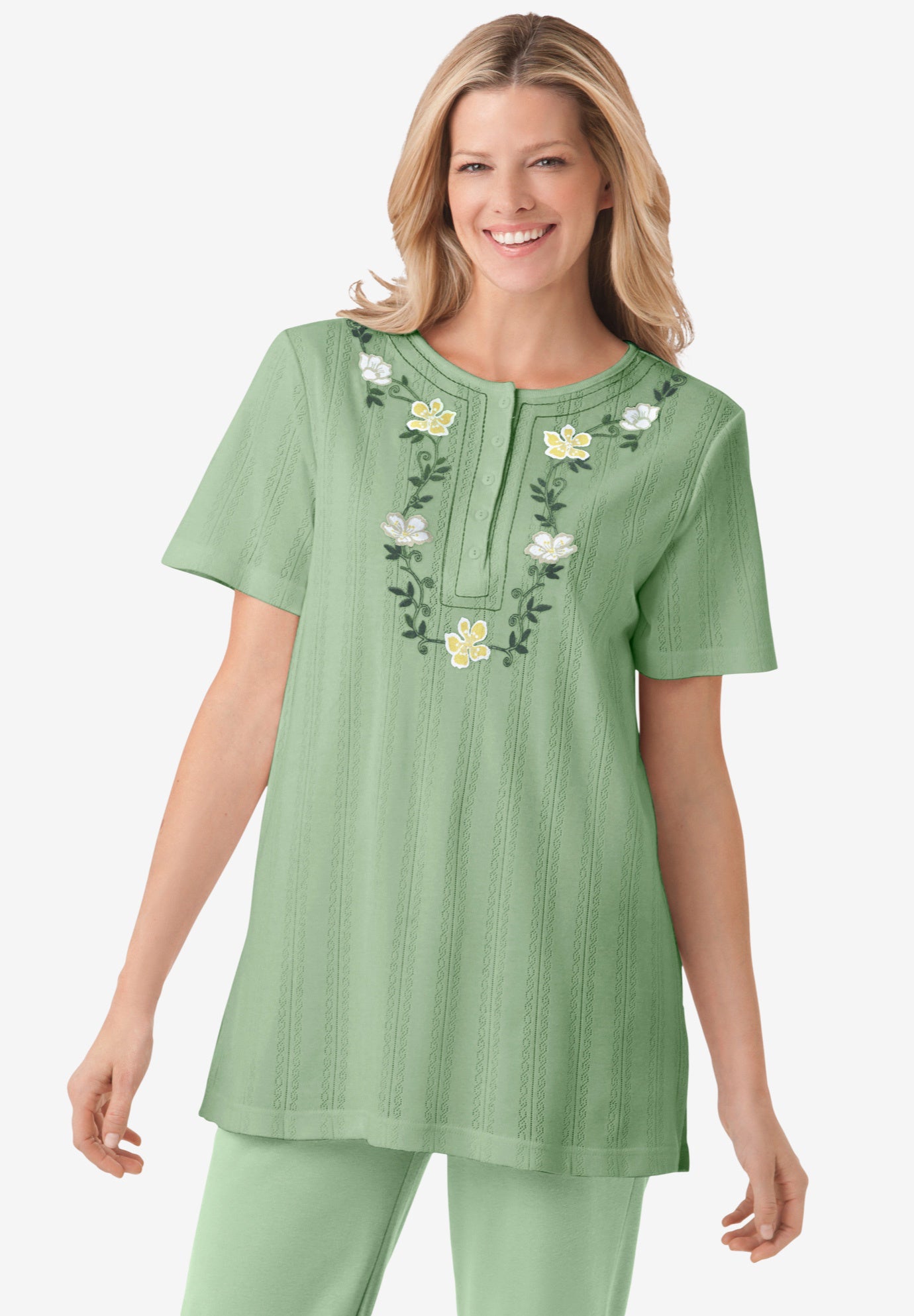 7-Day Embroidered Pointelle Tunic image number 0