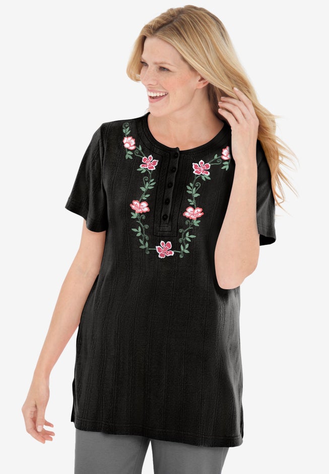 7-Day Embroidered Pointelle Tunic image number 1