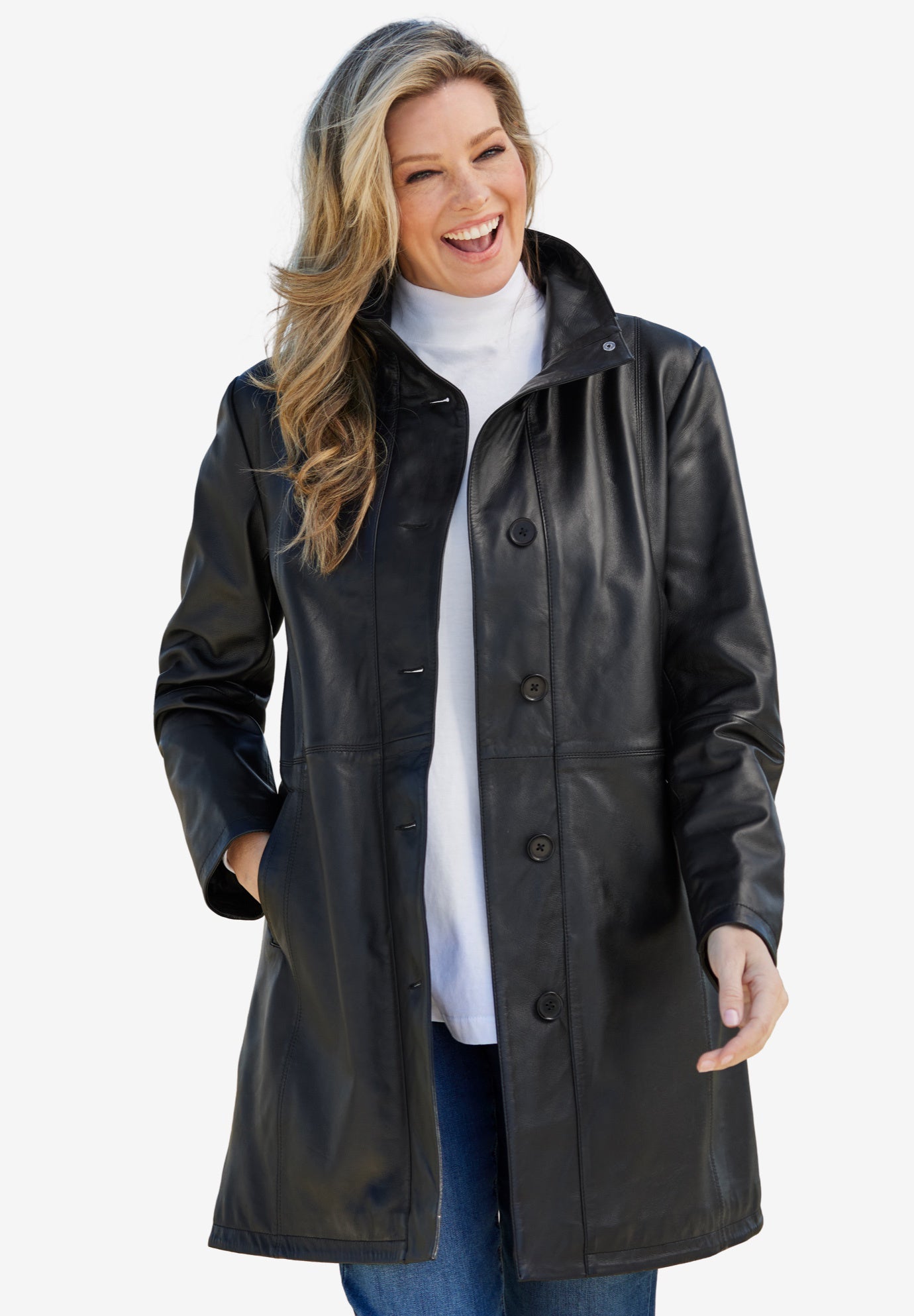 Leather Swing Coat image number 0