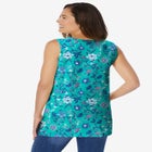 Perfect Printed Sleeveless Shirred V-Neck Tunic image number null
