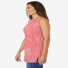 Perfect Printed Sleeveless Shirred V-Neck Tunic image number null