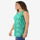 Perfect Printed Sleeveless Shirred V-Neck Tunic image number null
