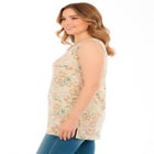 Perfect Printed Sleeveless Shirred V-Neck Tunic image number null