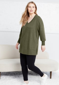 V-Neck French Terry Sweatshirt