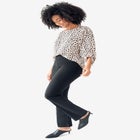 Stretch Bootcut Pants With Side Zip image number null