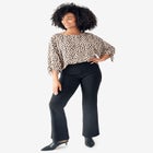 Stretch Bootcut Pants With Side Zip image number null