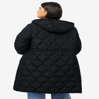 Long Quilted Jacket With Drawstring Waist image number null