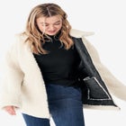 Reversible Faux Suede Sherpa Jacket image number null
