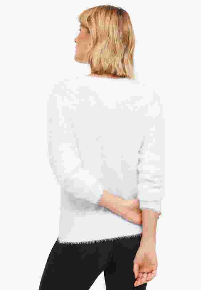 Embellished Eyelash Pullover Sweater image number 1
