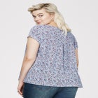 Cotton Jersey Slub Cap Sleeve Trapeze Tee image number null