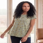 Cotton Jersey Slub Cap Sleeve Trapeze Tee image number null