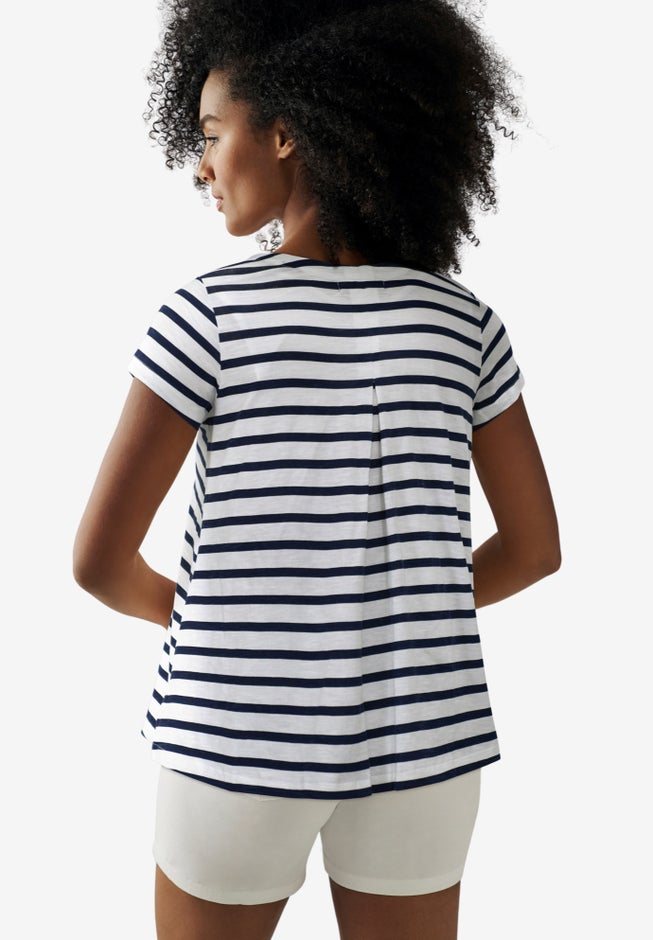 Cotton Jersey Slub Cap Sleeve Trapeze Tee image number 1