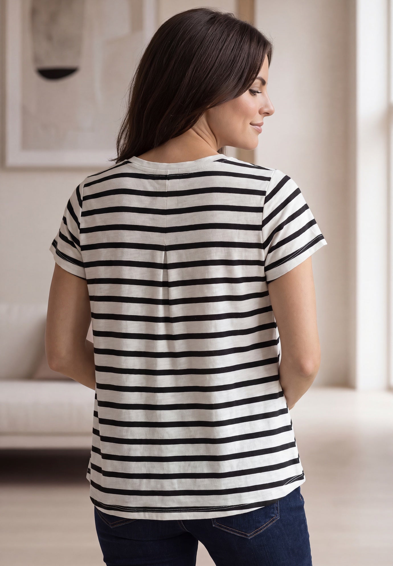 Cotton Jersey Slub Cap Sleeve Trapeze Tee image number 1