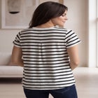 Cotton Jersey Slub Cap Sleeve Trapeze Tee image number 1