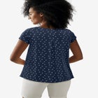 Cotton Jersey Slub Cap Sleeve Trapeze Tee image number null