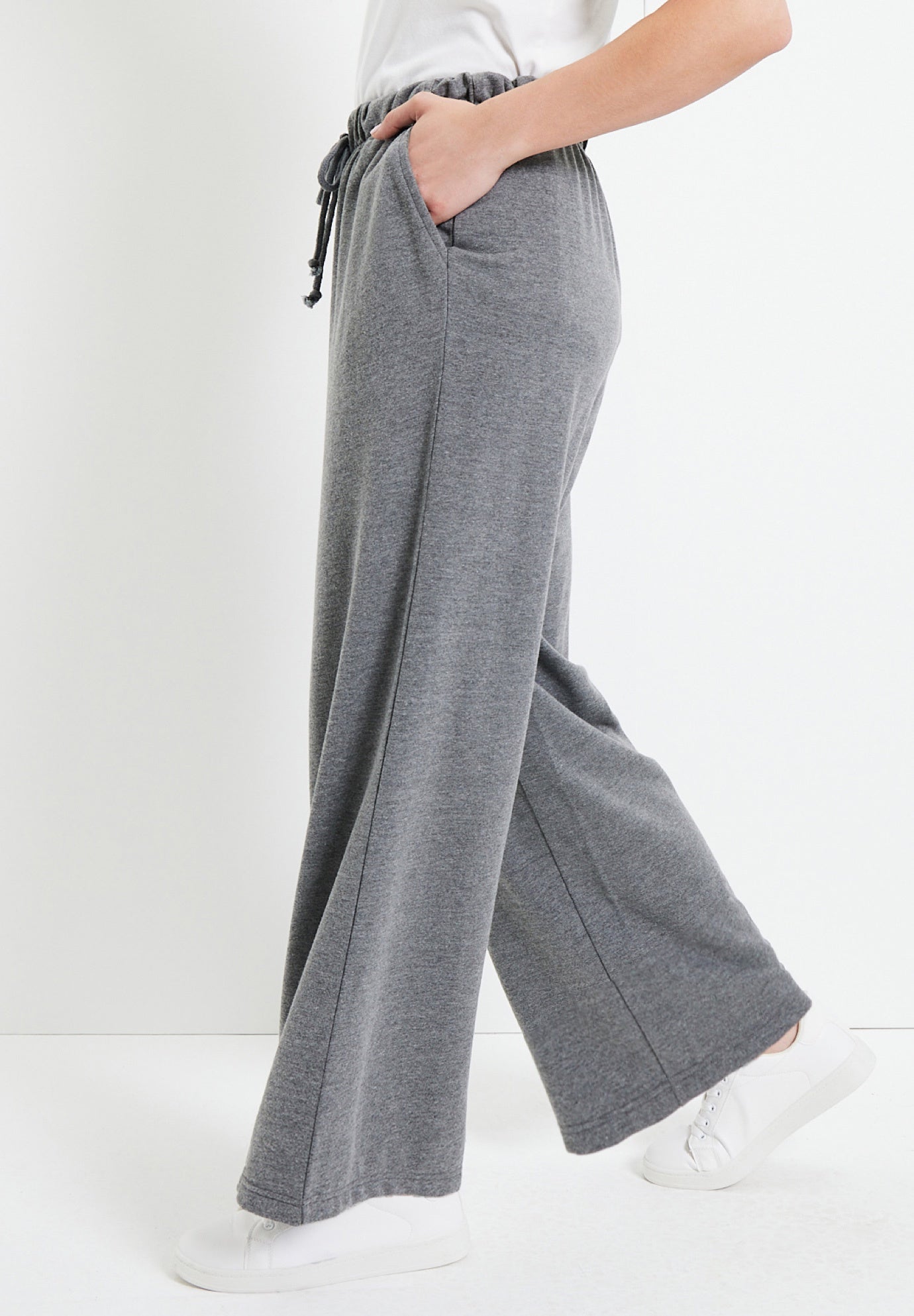 French Terry Wide-Leg Pant image number 3