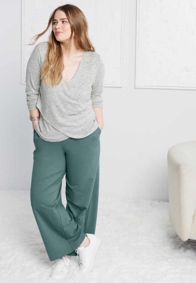 French Terry Wide-Leg Pant image number 5