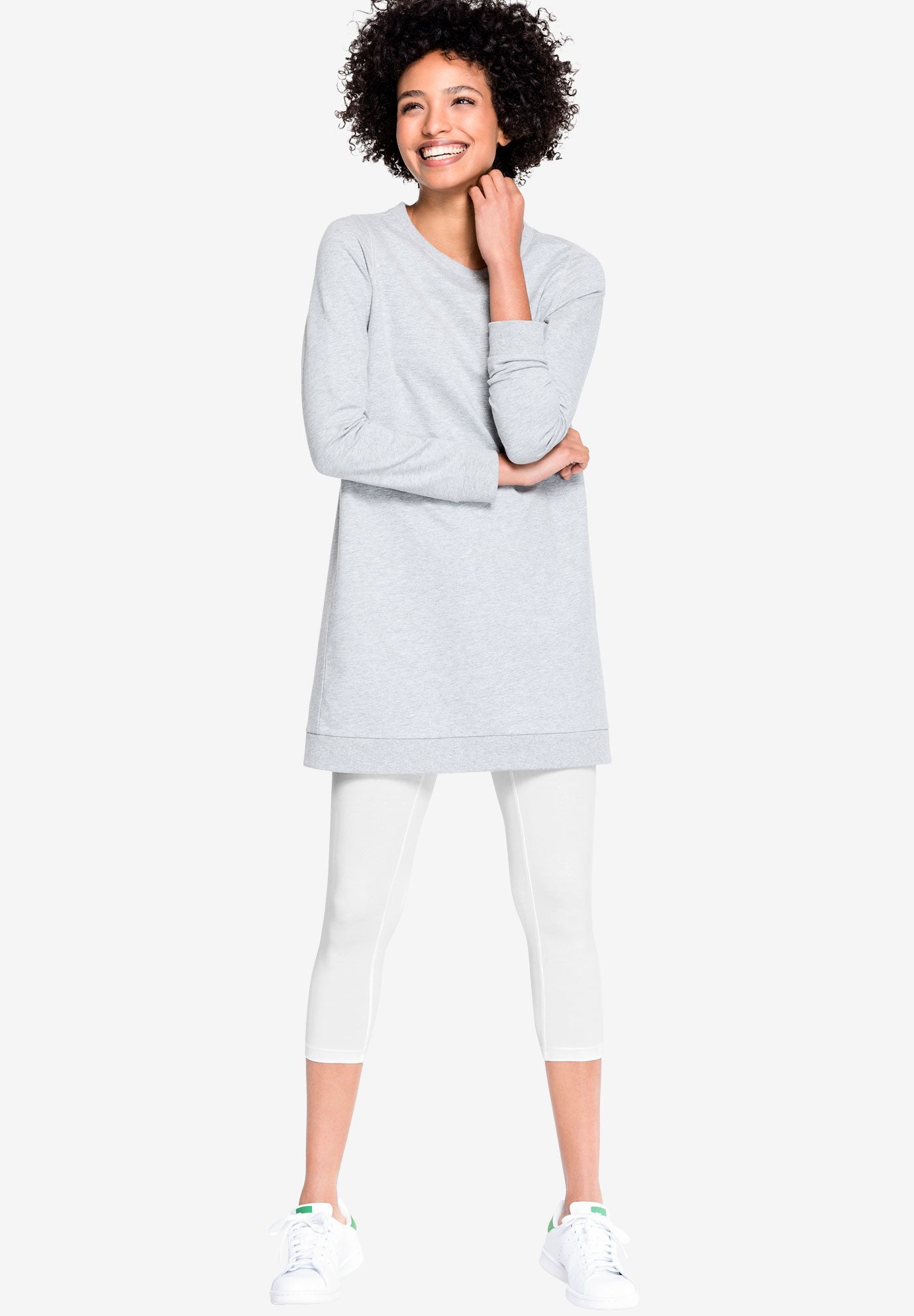 Cotton Spandex Elastic Waist Capri Leggings image number 0