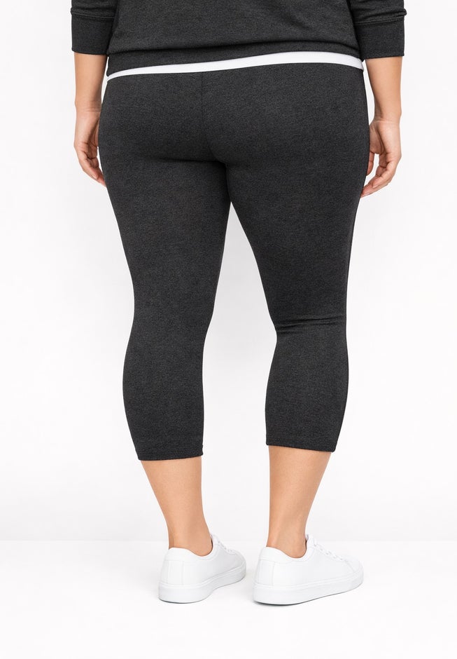 Cotton Spandex Capri Length Leggings image number 1