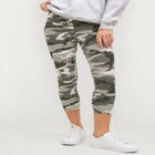 Cotton Spandex Elastic Waist Capri Leggings image number 0