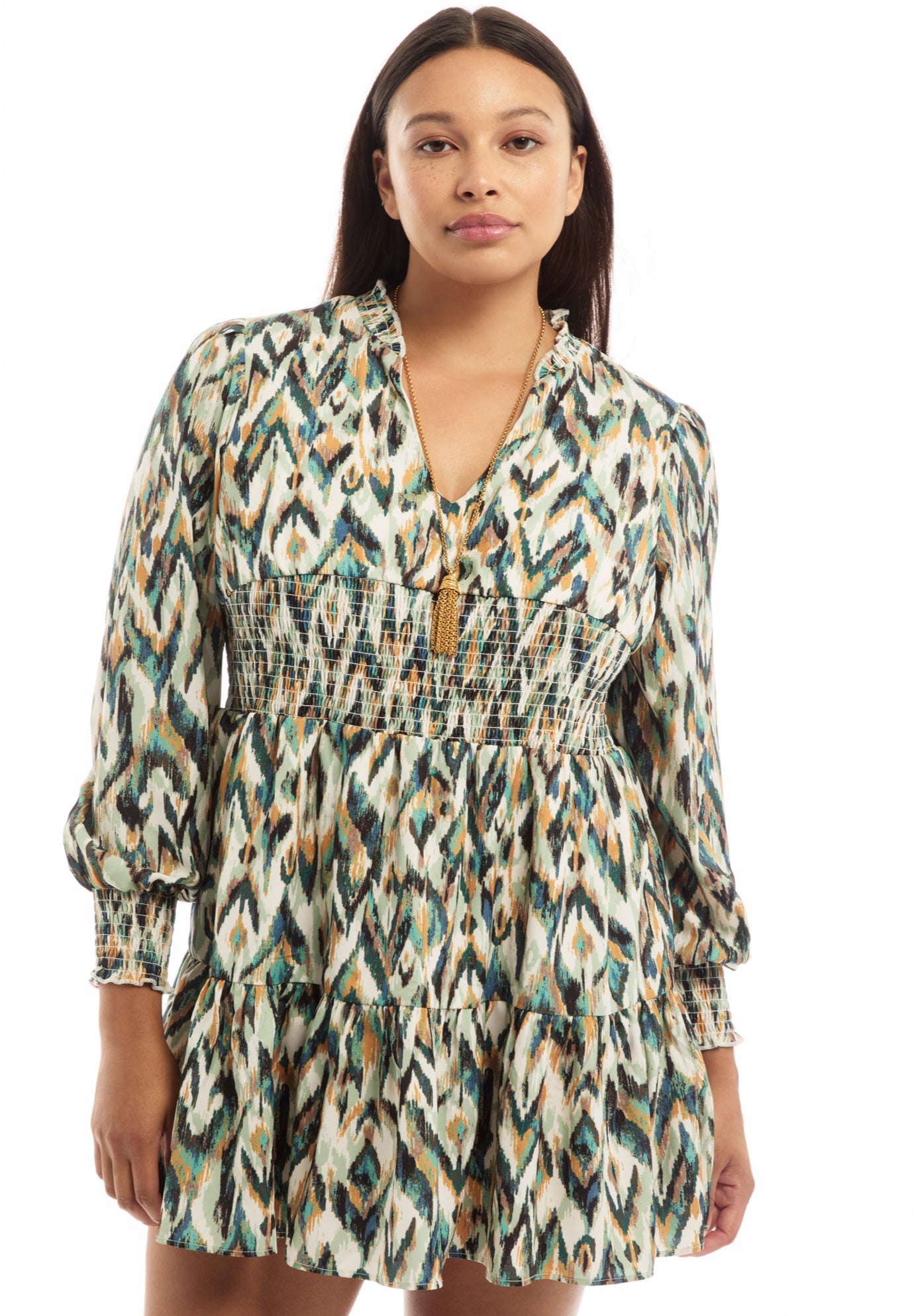 Smocked Georgette Tunic image number 3